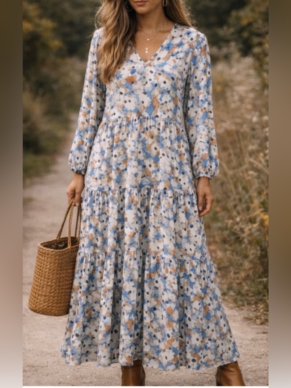 Joie Limited Edition Hi Low Floral Fields Maxi Dress Boho Printed Chic LARGE NWT